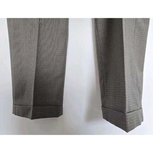 Lauren Ralph Lauren Pants Mens 42x30 Neil Dress Brown Pleated Houndstooth NWT - Picture 3 of 7
